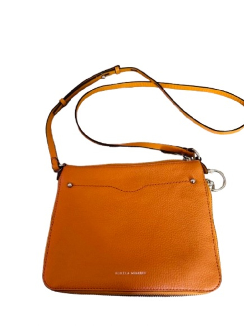 Rebecca Minkoff Orange Pebbled Leather Adjustable Crossbody